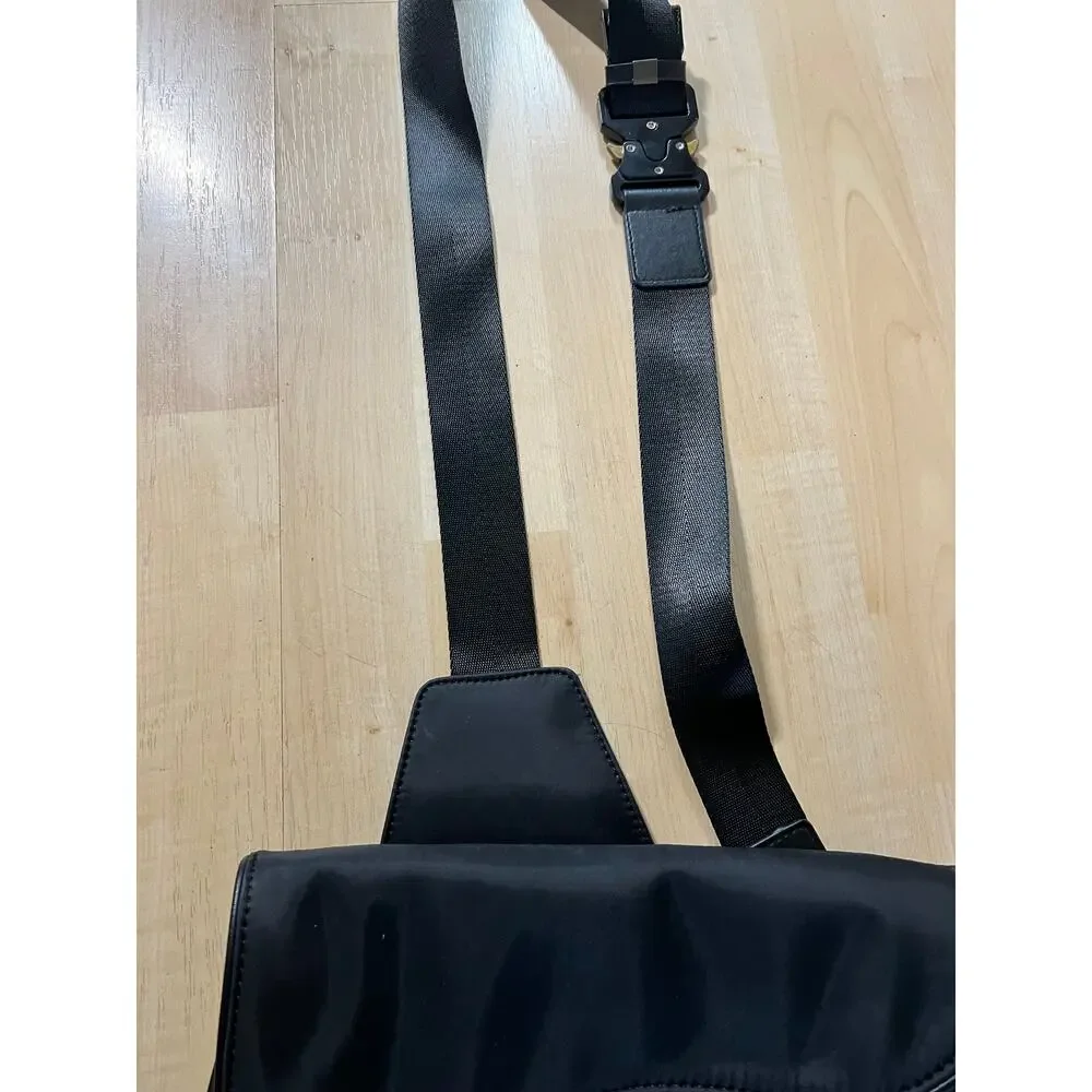 Unbranded Black Nylon Saddle Bag Crossbody Purse Y2K Streetwear Utility Unisex